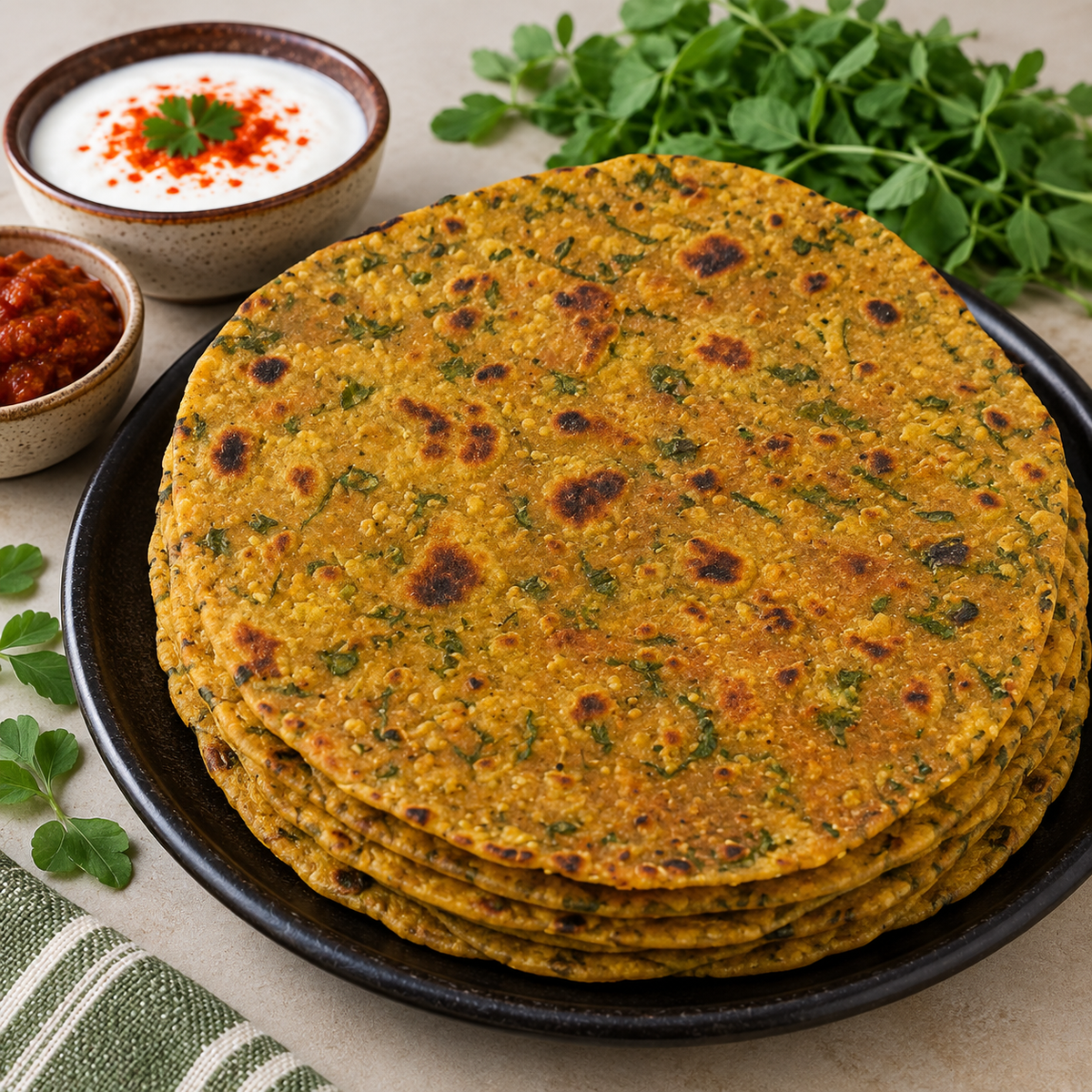 Methi Thepla – Gluten Free + Desi Ghee