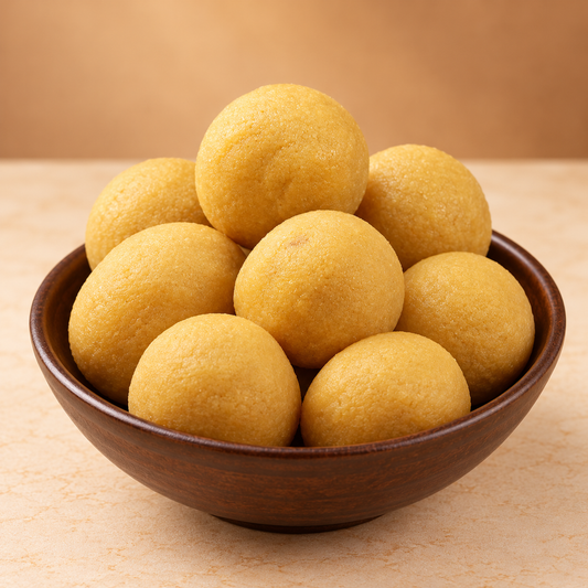 Besan Laddu (Without Dry Fruit)