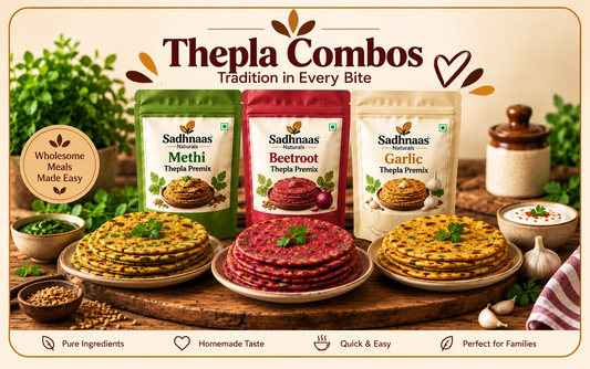 Thepla Lover's Box - Methi, Beetroot & Garlic Thepla Premix by Sadhnaas Kitchen